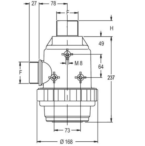 8087001 Szívószűrő 1 1/2"M 180 l/perc 50 mesh, Geoline 8087001