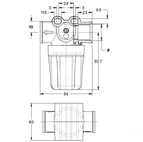 Geoline Nyomószűrő 1/2" B 55 l/perc 50 mesh