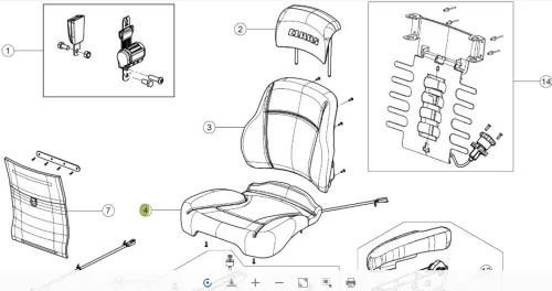 Claas Üléspárna, szövet (Sears) – traktor alkatrész 