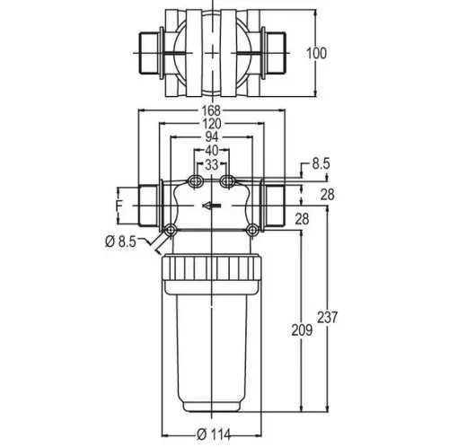 Geoline Nyomószűrő 1 1/2" K 280 l/perc 50 mesh