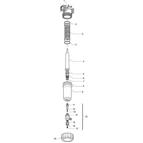 Arag 32291135 nyomószűrő, 150 l, peremes, öntisztító