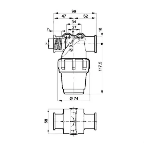 Arag 3242034 Vezetékszűrő 3/4 – 14,5×15,7×9,7 cm