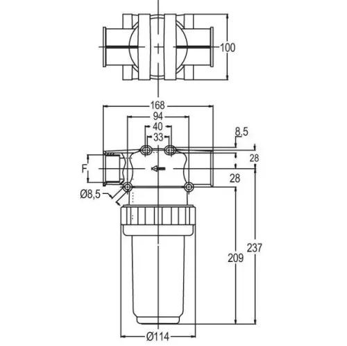 Geoline Nyomószűrő 1/2" B 55 l/perc 50 mesh