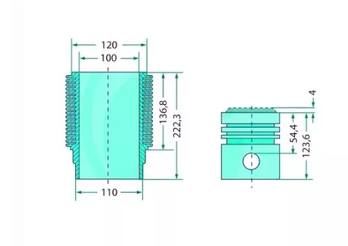 Teljes dugattyúkészlet 75792815961 alternatív traktor motor