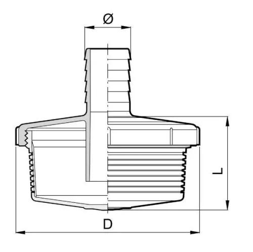 302340AV Szívószűrő+kifolyócső 40 mm, Arag 302340AV