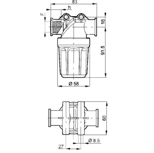 Arag 3240023 nyomószűrő 55 l-1/2"