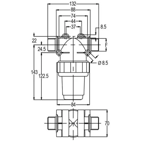 Geoline Nyomószűrő 1" K 150 l/perc 80 mesh