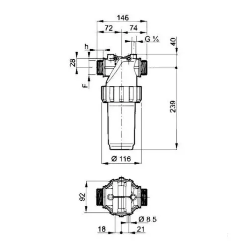 Arag 3262052 nyomószűrő 1 1/4" 32M