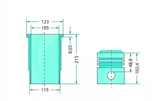 Teljes dugattyúkészlet 38060093 alternatív traktor motor