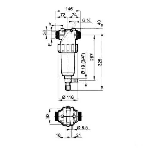 Arag 3262153 nyomószűrő, öntisztító 280-1 1/4"