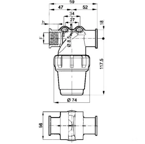 Arag 3242032 Szitaszűrő 3/4"F 32 M