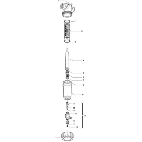 Arag 3282163 nyomószűrő 11/2" belső