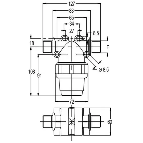 Geoline Nyomószűrő 3/4" K 100 l/perc 80 mesh
