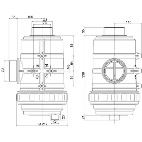 8101000 Szívószűrő 3" K 800 l/perc 32 mesh, Geoline 8101000
