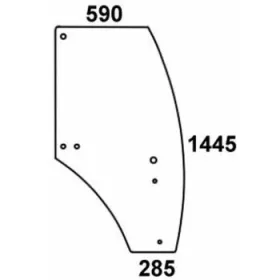 Ajtóüveg, jobb, John Deere 5E/5M szériához (Alternatív)