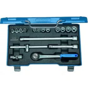 Dugókulcs bet.készlet 6 lapú 17 részes 3/8