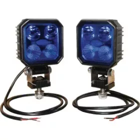   LED-es munkalámpa szett, 2 darabos, 9 W, 1000 lm, négyzet, 10/30 V, kék, 4 LED-es