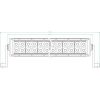 LED-es munka-fényhíd, 180 W, 15300 lm, téglalap, 12/24 V, fehér, 810, 6x79, 5 mm, vezetékes, kombinált, 60 LED-es