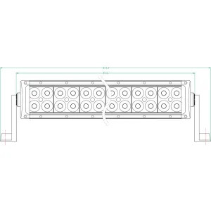 LED-es munka-fényhíd, 180 W, 15300 lm, téglalap, 12/24 V, fehér, 810, 6x79, 5 mm, vezetékes, kombinált, 60 LED-es