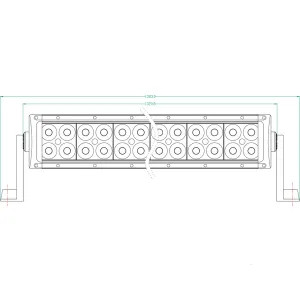 LED-es munka-fényhíd, 300 W, 25500 lm, téglalap, 12/24 V, fehér, 1371, 6x79, 5 mm, vezetékes, kombinált, 100 LED-es