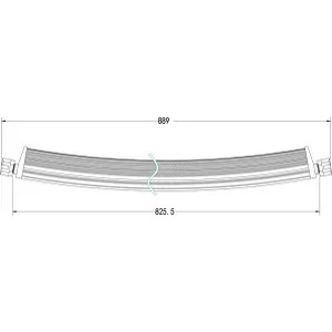 LED-es munka-fényhíd, 180 W, 15300 lm, téglalap, 12/24 V, fehér, 825, 5x79, 5 mm, Deutsch csatlakozós, kombinált, íves, 60 LED-es
