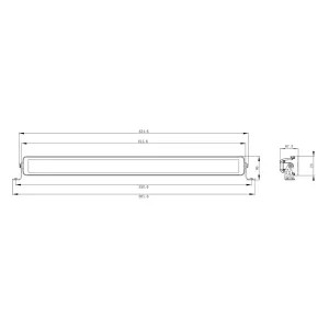 LED-es munkalámpa, fényhíd, 300 W, 25200 lm, négyszögletes, 12-24 V, fehér/narancssárga, 815x70x67 mm, Deutsch csatlakozós, kombinált, egyenes, 60 LED-es, E-BOOST