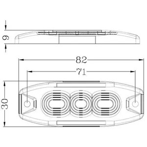 Villogó figyelmeztető lámpa, borostyánsárga, 3 LED