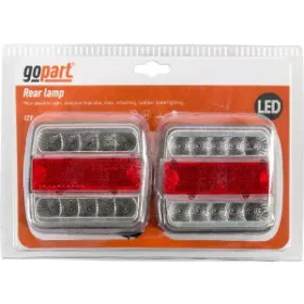   Hátsó LED lámpa, 1 W, négyzet, 12 V, 106x100x98 mm, 5-tűs, 18 LED-es