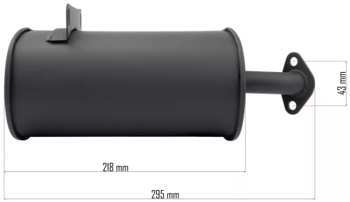 Kipufogódob áramfejlesztőhöz, 295 × 200 mm, 123 mm rögzítéstáv, PM-AGR-3000 – Powermat (PM-AGR-3000-TL)