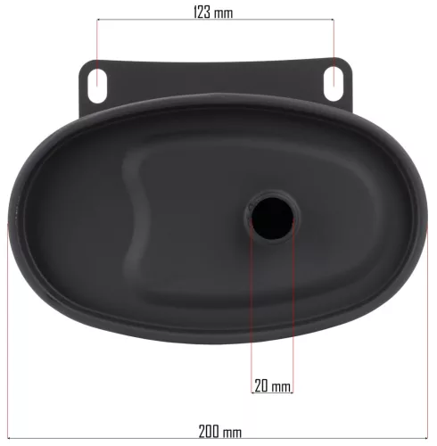 Kipufogódob áramfejlesztőhöz, 295 × 200 mm, 123 mm rögzítéstáv, PM-AGR-3000 – Powermat (PM-AGR-3000-TL)