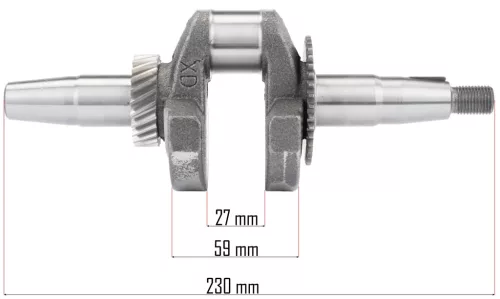 Főtengely (forgattyús tengely) áramfejlesztőhöz, 230 mm, PM-AGR-3000 – Powermat (PM-AGR-3000-WK)