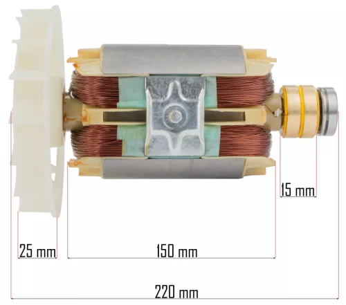 Generátor forgórész (rotor) áramfejlesztőhöz, 220 × 150 mm, PM-AGR-3000MNS – Powermat (PM-AGR-3000MNS-WI)