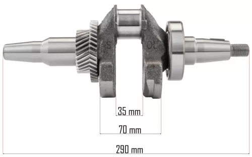 Főtengely GX390 motoros PM-AGR-6500 és PM-AGR-7500 áramfejlesztőhöz, 290 mm – Powermat (PM-AGR-6500/7500-WK)