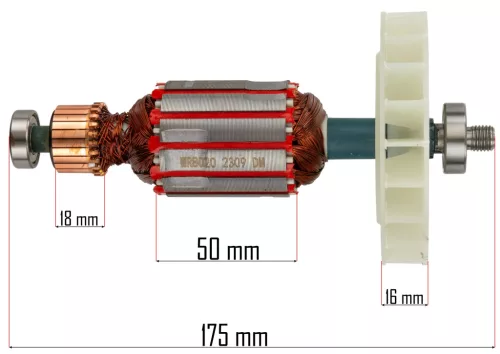 Motor forgórész (rotor) elektromos talajmaróhoz, 175 mm, PM-GGE-1700M – Powermat (PM-GGE-1700M-WI)