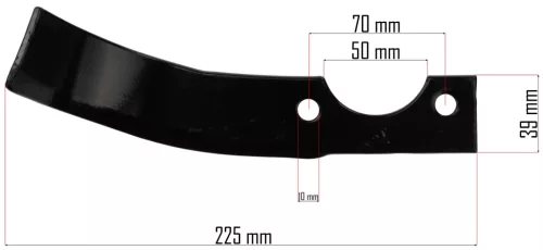 Kapálógép kés, bal oldali, 225 mm, PM-GGS-700M rotációs kapához – Powermat (PM-GGS-700M-NOL)