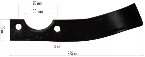Jobbos kapálókés PM-GGS-700M benzinmotoros kapálógéphez, 225 mm – Powermat (PM-GGS-700M-NOP)