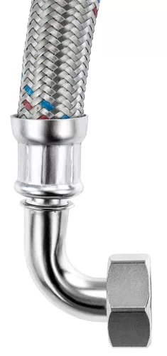 Rezgéscsillapító flexibilis tömlő, könyökös, hidrofor szivattyúhoz, 1 m, 1" – Powermat (PM-HD-WA-K)