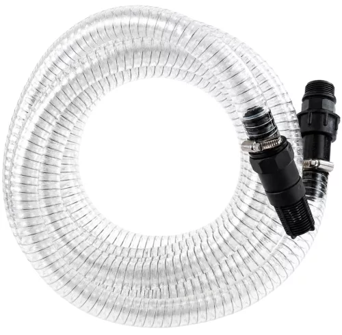 Szívótömlő hidroforhoz 7 m, 1", visszacsapó szeleppel, szűrőkosárral, átlátszó – Powermat (PM-HD-WS-71P)