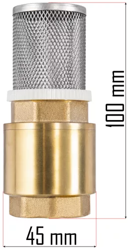 Visszacsapó szelep szűrőkosárral 1", sárgaréz, hidrofor szivattyúhoz – Powermat (PM-HD-ZZ-1M)