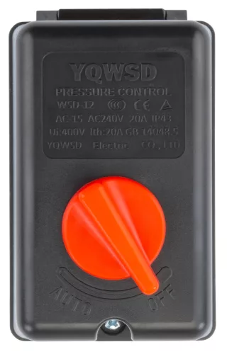 Nyomáskapcsoló (presszosztát) 100–200 l-es kompresszorhoz, 230/400 V, 20 A – Powermat (PM-KO-100T-150T-200T-230/400V-WY)