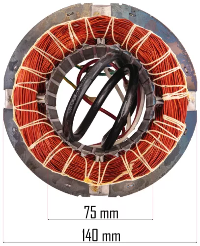 Állórész (sztátor) PM-KO-100T kompresszor motorjához, 230 V, 75 mm furat – Powermat (PM-KO-100T-V2-SN)