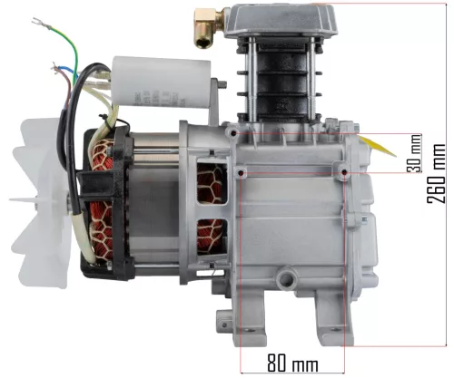 Sűrítő egység motorral PM-KO-24T kompresszorhoz, 206 l/perc, 1,85 kW, 230 V – Powermat (PM-KO-24T-SPR)