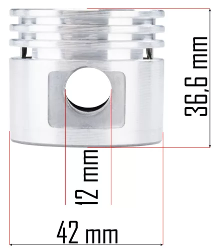 Dugattyú készlet gyűrűkkel PM-KO-24T kompresszorhoz, 42 mm – Powermat (PM-KO-24T-TK)