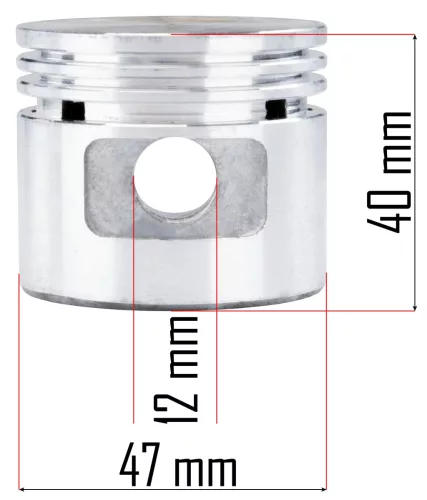 Dugattyú gyűrűkkel PM-KO-50T és PM-KO-50T-V2 kompresszorhoz, 47 mm – Powermat (PM-KO-50T-50TV2-TK)