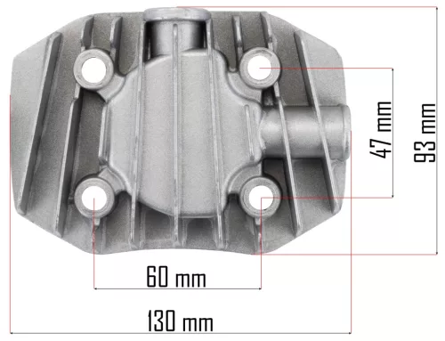 Hengerfej PM-KO-50T és PM-KO-24T kompresszorhoz, 130 × 93 mm – Powermat (PM-KO-50T-GC)
