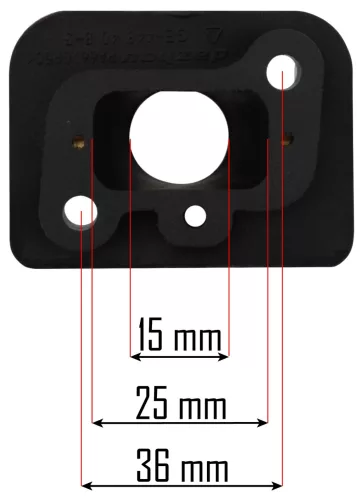 Karburátortalp benzines fűkaszához, 15 mm furat, 30 mm csavartáv, PM-KS-600T – Powermat (PM-KS-600T-PG)