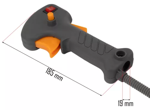 Gázkar markolat vezetékkel benzines fűkaszához, 19 mm-es furat, PM-KS-600T – Powermat (PM-KS-600T-RG)