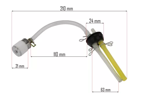 Üzemanyagcső készlet szűrővel PM-KS-600T benzines fűkaszához, 6/3 mm – Powermat (PM-KS-600T-WP)