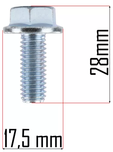 Késrögzítő csavar PM-KSE-2200MN elektromos fűnyíróhoz, M8 × 28 mm – Powermat (PM-KSE-2200MN-SR)