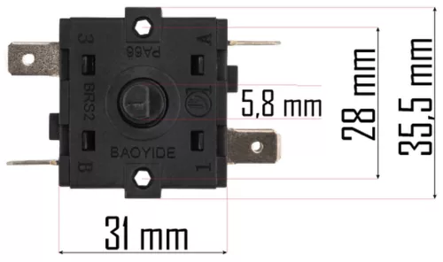 Kapcsoló PM-NAG-2.5EN elektromos hőlégbefúvóhoz, 5 érintkezős – Powermat (PM-NAG-2.5EN-PK)